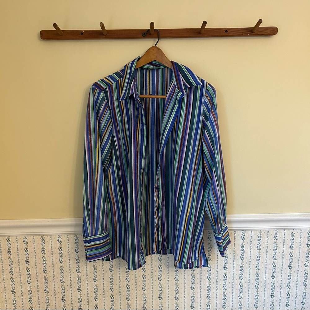 Zac & Rachel Striped Button Down Top